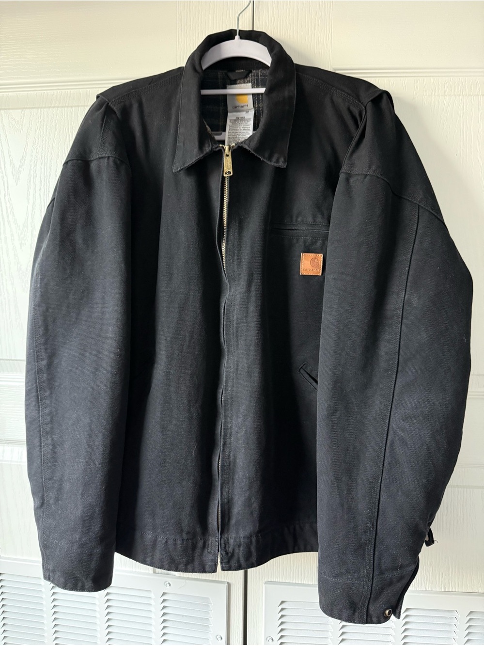 Carhartt Men’s Detroit J97 PTL Black  Blanket Lined Plaid Size XL Zipper Jacket